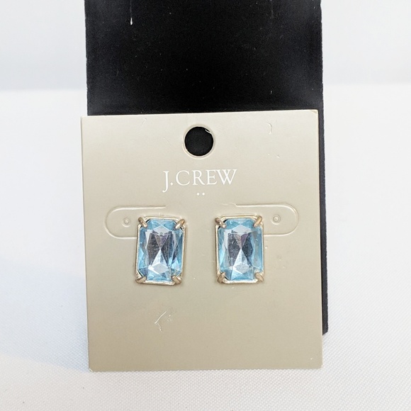 J. Crew Factory Jewelry - J. Crew Factory Aqua Emerald Cut Earrings